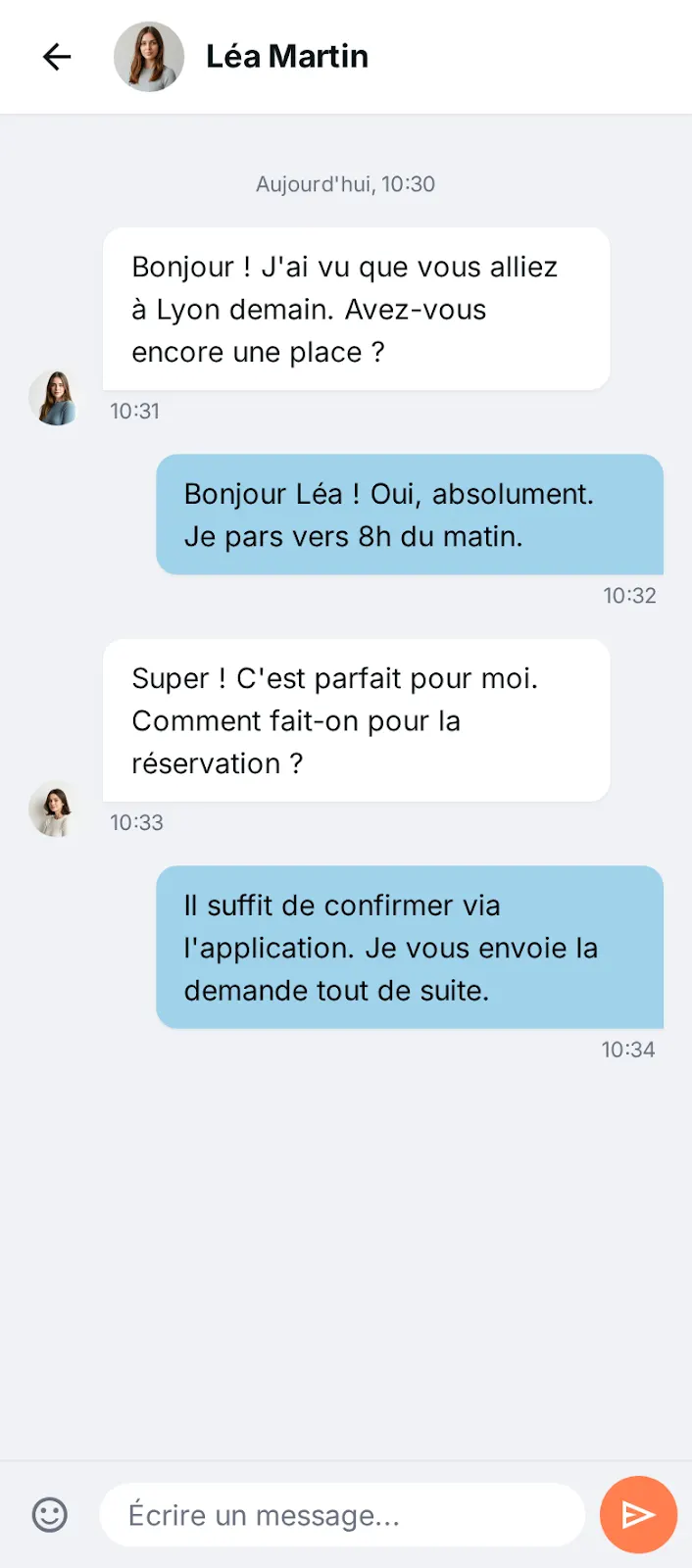 Covoiturage, écran 1