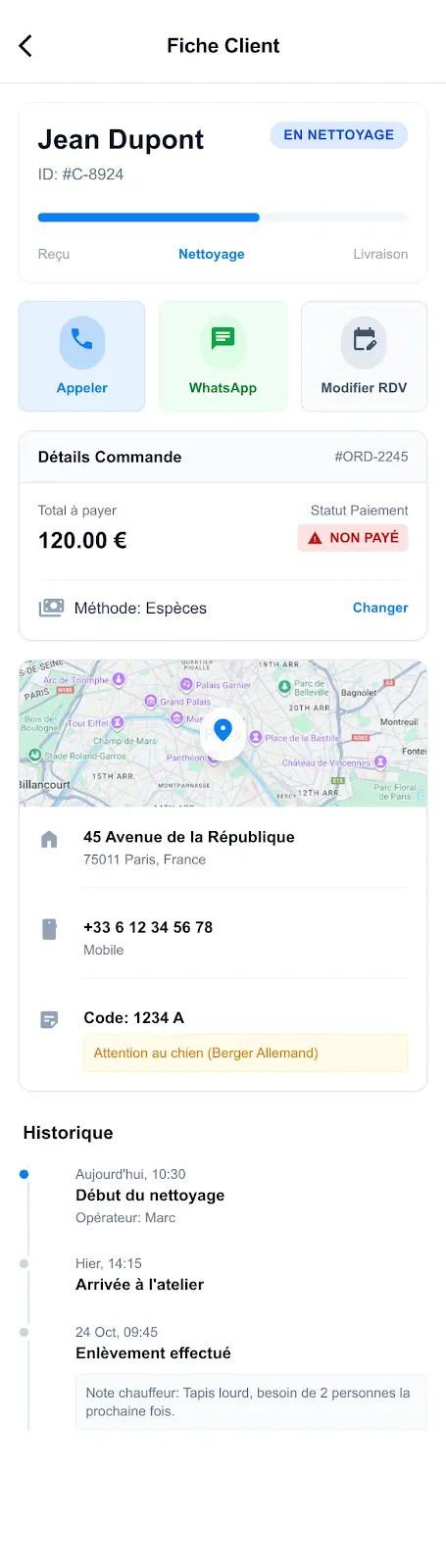 Tournée last-mile, écran 3