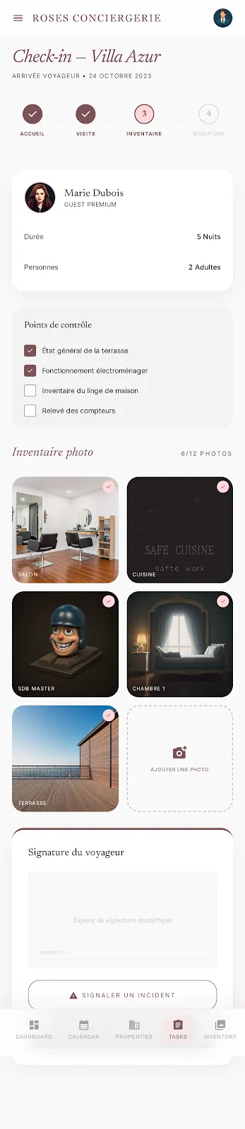 Conciergerie privée, écran 2