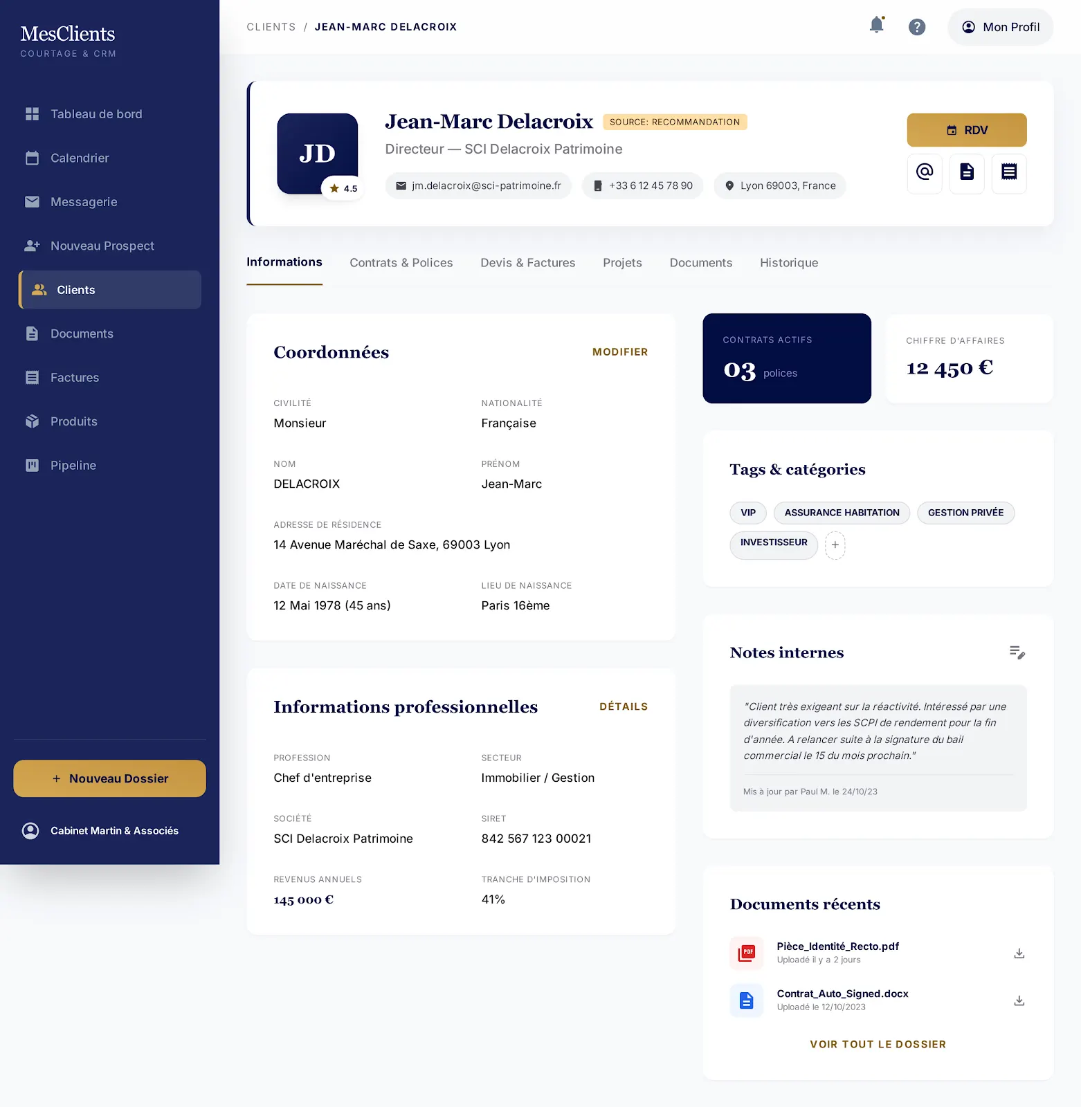 Gestion TPE/PME, écran 1