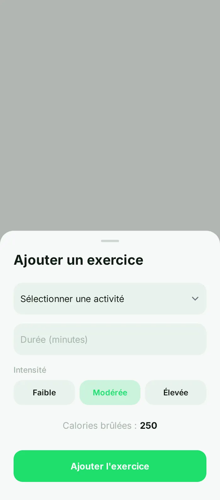 Suivi sportif, écran 2