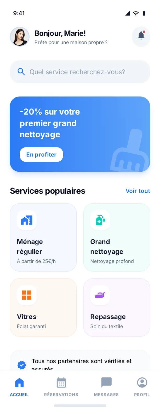 Ménage à domicile, écran 2