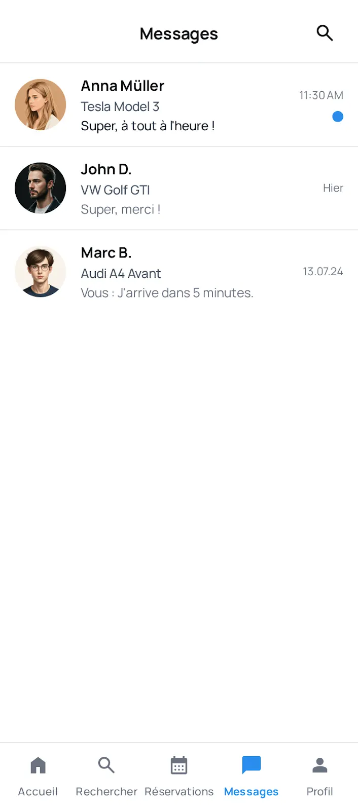 Location auto, écran 6