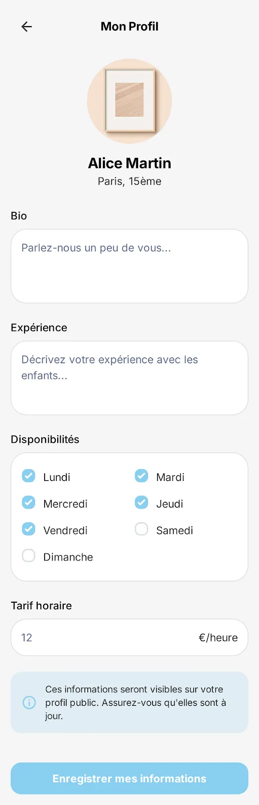 Garde d'enfants, écran 2