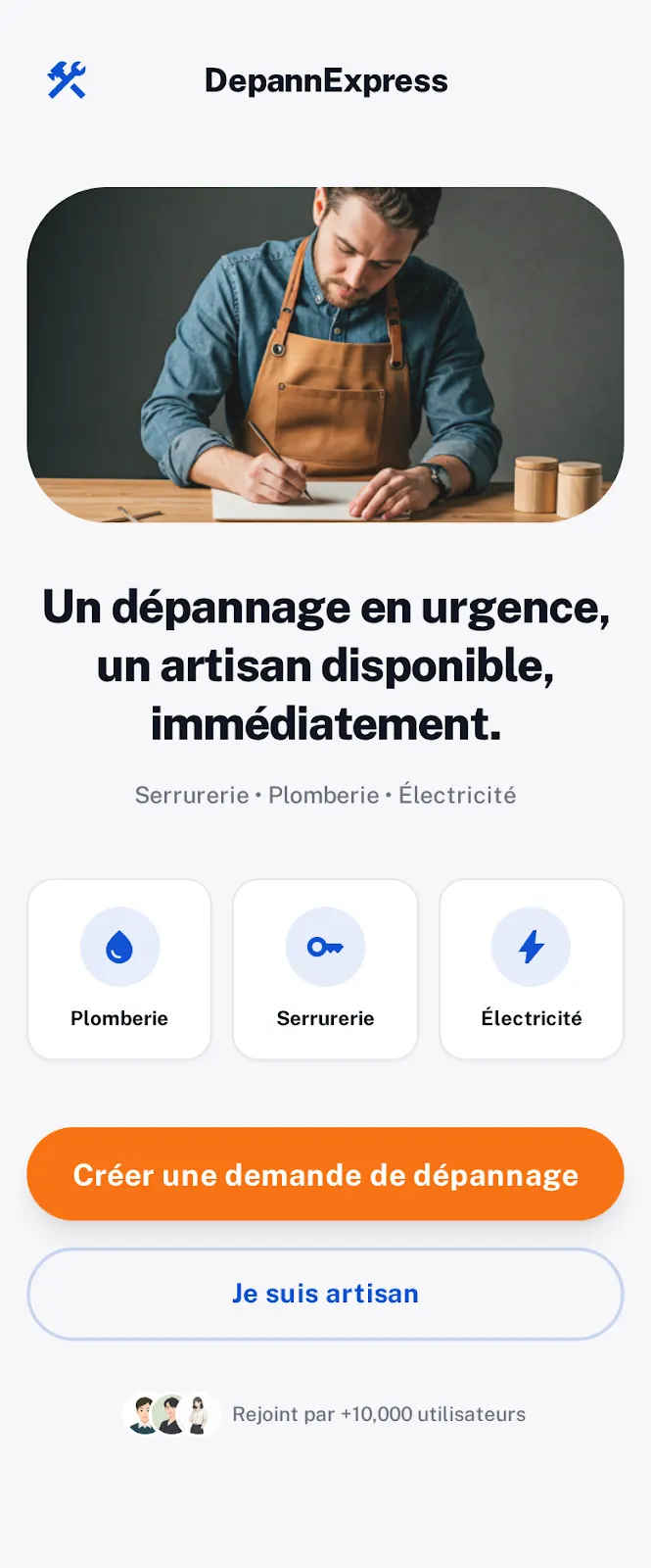 Dépannage à domicile, écran 1