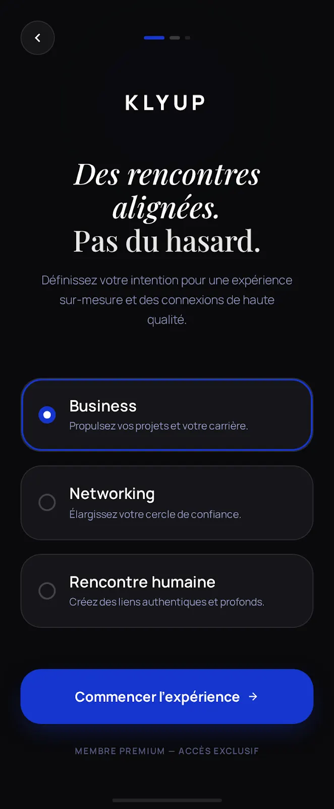 Réseau créateurs, écran 1