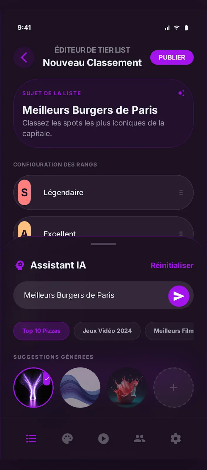 Création de jeu IA, écran 2