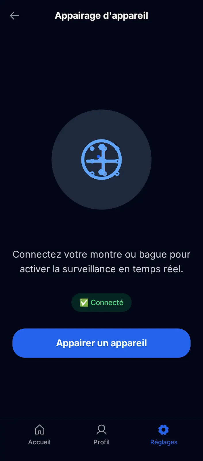 IoT pairing, écran 6